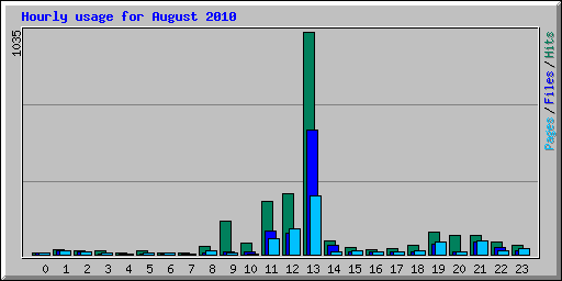 Hourly usage for August 2010